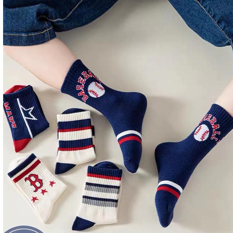 Product Introduction of Set 5 Tất Trẻ Em Cotton Cổ Cao Phối Hình B Sao Kẻ Cá Tính - Kho sỉ Giá Sốc. 0