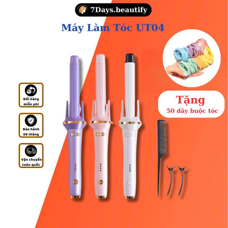 ( Tặng Túi Buộc Tóc ) Máy uốn tóc xoăn tự động 7Days. Beautify Automatic Curler cao cấp kiểu Hàn Quốc UT04 Trục 28mm