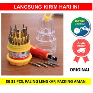 Obeng Set 31 in 1 Kotak Handphone Laptop Komputer Jam 31 Pc Pcs 31pc 31 pcs Tools Kit Perlengkapan