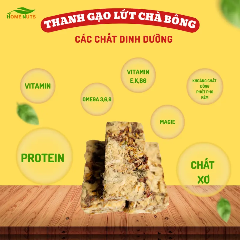 Thanh Gạo Lứt, thanh cơm gạo lứt hạt dinh dưỡng Home Nuts Snack Food 500gram Ăn Vặt 3