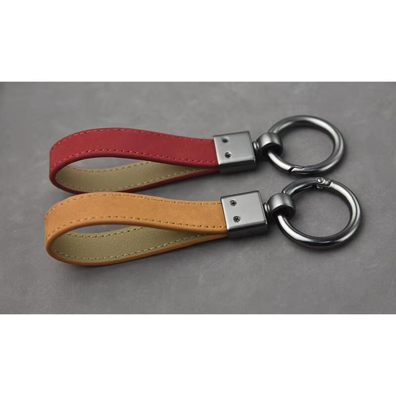 Product Introduction of Genuine Keychain Top-end Business Gift For Man Good Quality Black Brown Real Leather Car Keyholder Key Chain 13