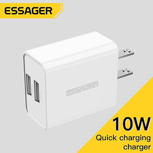 ESSAGER Nóng bán Cốc Sạc Nhanh Hai Cổng usb 5v / 2a 10w Cho Điện Thoại android apple