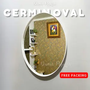 Cermin Oval Aesthetic 30 x 40 cm | Kaca Cermin Gantung