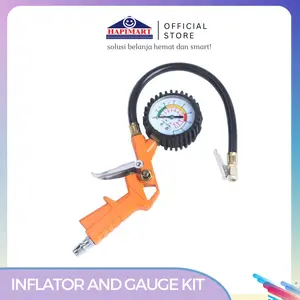 FINDER Alat Ukur Tekanan Ban Inflator And Gauge Kit Bahan Alumunium PVC