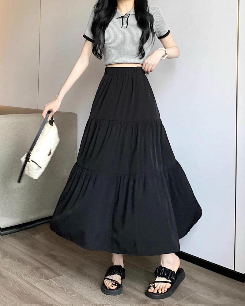 Product Introduction of White Cake Dress Skirt Women's Summer High Waist Pleated Skirt Mid-Length A- line Skirt Small Umbrella Skirt Pettiskirt A- line Skirt Girls' Dress 15