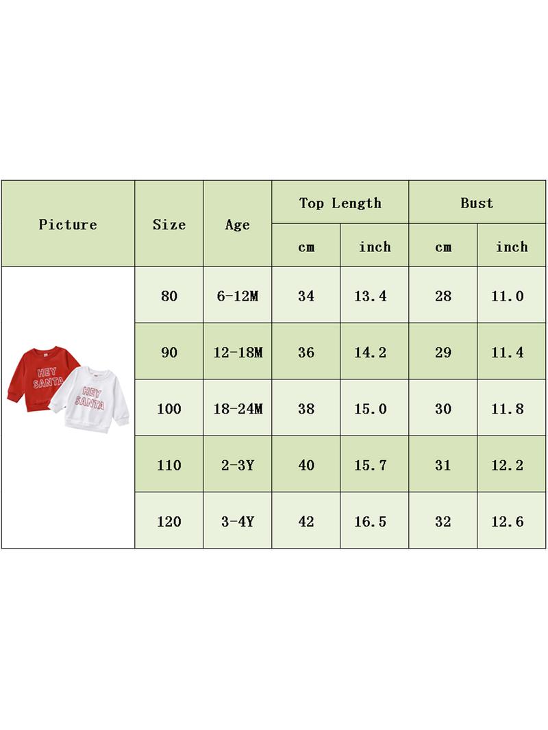 Product Introduction of Kids Christmas Letters Printing Sweatshirt, Crew Neck Pullover 0