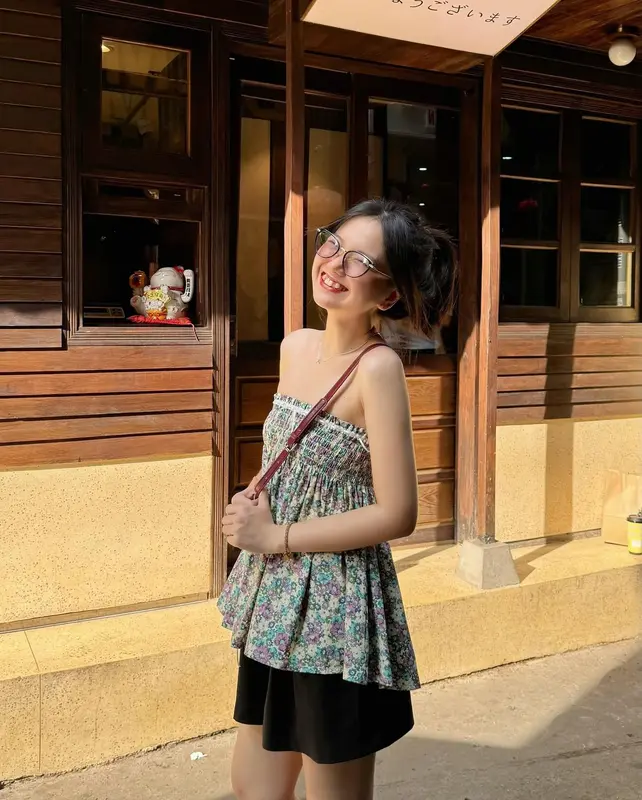 13 màu hoa nhí áo ống quây bo chun co giãn form xoè cột dây nơ mảnh lụa xinh xẻo cho nàng freesize video shop tự quay AGON TOP 5