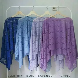 BAJU KONDANGAN / OUTER CAPE BRUKAT RENDA UKURAN ALLSIZE FITBTO LD 115 PANJANG BAJU -+55CM Polos Muslim Kardigan