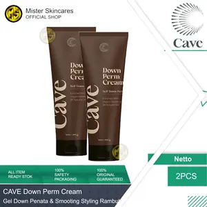 [PAKET 2 PCS] Cave Down Perm Cream 100 gr - Gel Down Penata dan Smooting untuk Styling Rambut Pria