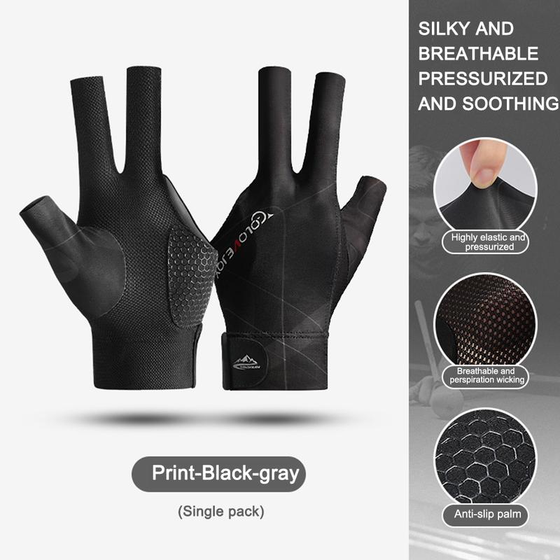 Product Introduction of Open Finger Billiard Gloves Breathable Polyester Snooker Sport Glove Adjustable Sticker Smooth Soft Lightweight Amateur Training 24