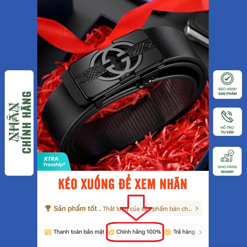 Thắt Lưng D30 Chính Hãng 100% Mặt Hợp Kim, Khóa Tự Động, Da Cao Cấp, Giấu Dây Luồn Trong, Dây Nịt Nam AIYISHI Phong Cách Hàn Quốc.
