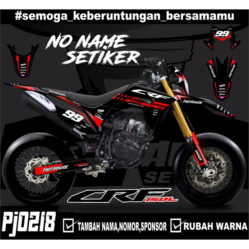 Sticker setiker stiker decal CRF 150 L-(pj0218) minimalis Fullbody-Dekal CRF 150 L Trail Supermoto 1