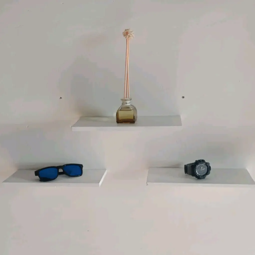 [1 Set isi 3 rak] Rak dinding tempel Ambalan KAYU JATI ASLI minimalis modern Dipasang di Dinding