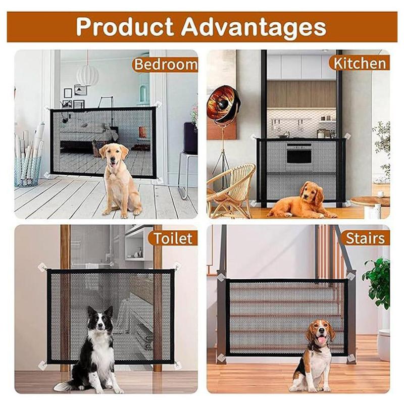 Product Introduction of Pet Fence Portable Folding Isolation Net Household Punch-free Net Protective E4E9 25