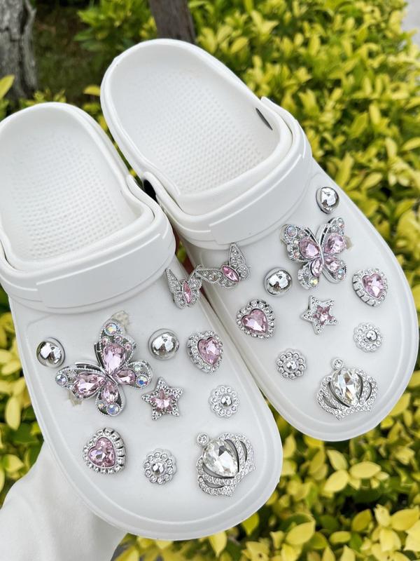 Butterfly & Crown Design Shoe Charm, Fashionable Shoes Decorations for Clogs, Shoes DIY Accessories for Women & Girls 0
