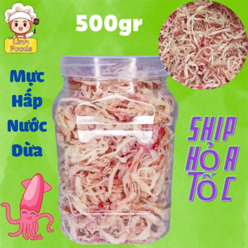  Mực Sợi Hấp Nước Dừa Hộp 500GR - Hàng Loại 1 