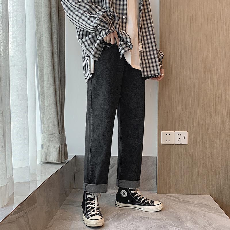 Product Introduction of Celana Jeans Pria Oversize Celana Panjang Pria Dewasa  Kulot Casual Hitam Straight Jeans Jumbo Celana Jeans Putih Wide Leg Pants Biru Baggy Boyfriend Pants Korean Style Denim Warna Blue Basic Promo Black s m l xl xxl xxxl 6
