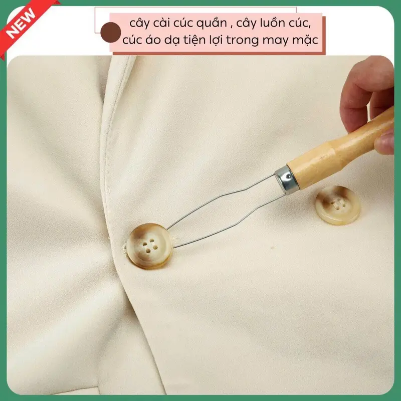 cây cài cúc quần , cây luồn cúc, cúc áo dạ tiện lợi trong may mặc hàng mới