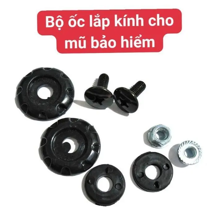 Bộ Ốc Vít Gắn Kính Nón Bảo Hiểm & Anh Chị Có thể tự gắn tại nhà.