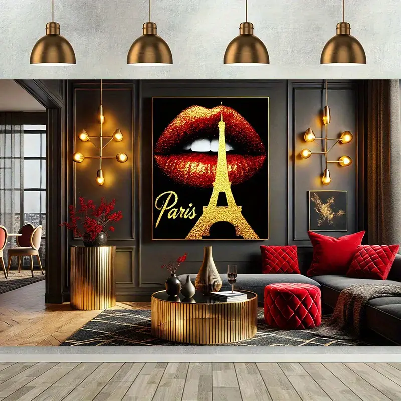Biểu Ngữ Phông Nền, 1 Cái, Phong Cảnh Đêm Lãng Mạn Paris, Vải Nền Môi, Trang Trí Tường, Làm Bằng Vải Polyester, Thích Hợp Cho Phòng Khách Phòng Ngủ Văn Phòng, Trang Trí Nhà Cửa Và Ngoài Trời, Trang Trí Tiệc, Quà Tặng Ngày Lễ, Không Yêu Cầu Điện, 8x6FT.