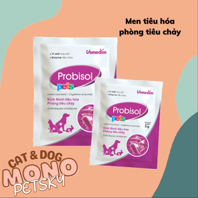 Men tiêu hoá Probisol phòng tiêu chảy dành cho chó mèo 5g men vi sinh cho mèo