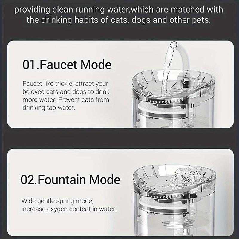Product Introduction of 1.8L Smart Cat Water Dispenser with Faucet, Dog Water Dispenser, Transparent Water Dispenser, Pet Water Filter Feeder 5