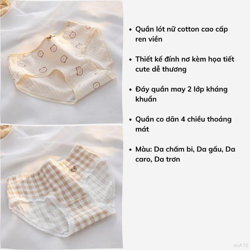 Áo thể thao nâng đỡ 3D - Nhảy múa tự do Quần lót nữ cotton cao cấp ren viền tôn dáng họa tiết cute dễ thương DEVARI L120 quan _ lot su duc Thun Oversize Túi Xách Cốp Quần Jean Xanh tất  búp  bê  tiểu quần  nhỏ Rút Đựng  lót  đúc  cạp panty Đồ Lót 1