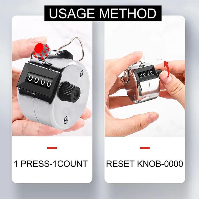 Mini Exercise Counter 4 Digit Number Manual Held Tally Counter  School Exercise Manual Counting Device 6