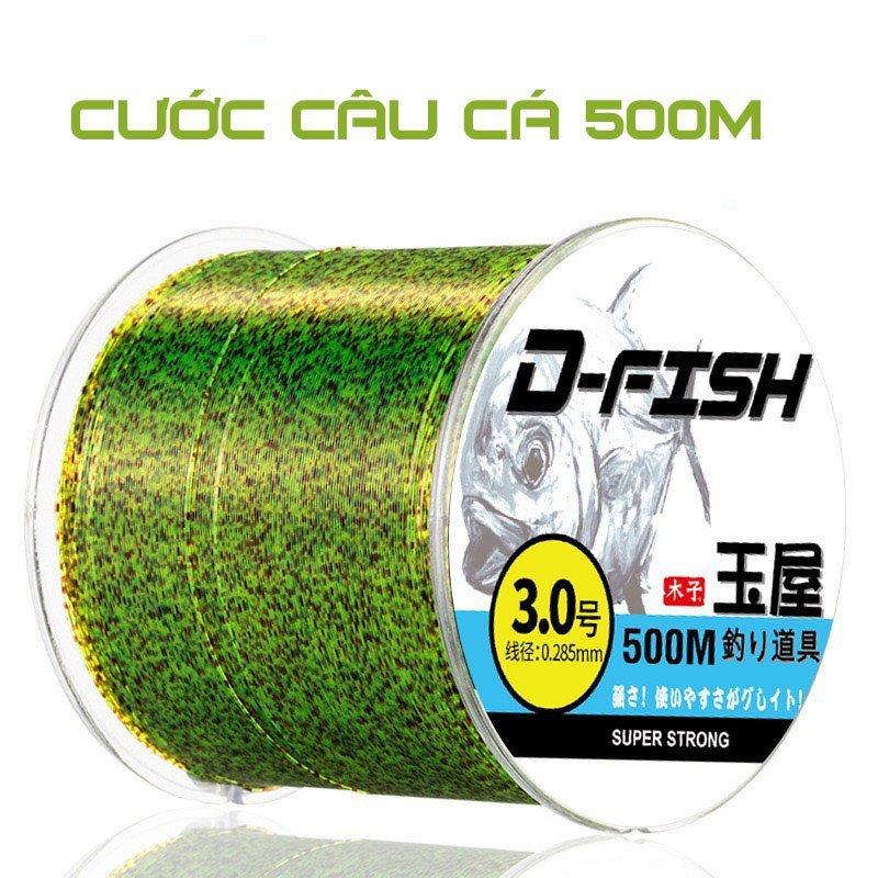 Cước Câu Cá Tàng Hình DFish Dài 500m Màu Rêu Đốm Giá Rẻ