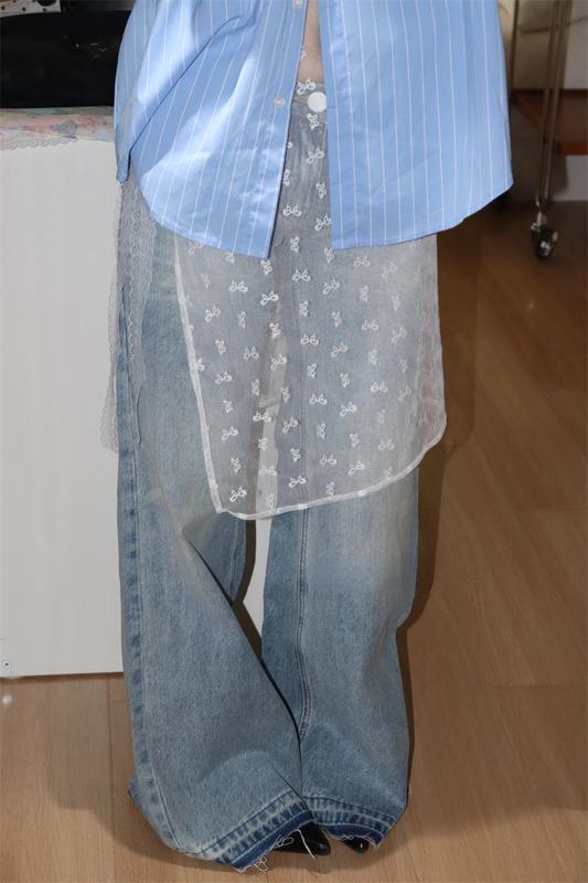 Product Introduction of Ladies Lace Layered Sheer Skirt Paired with Lace Up Girls Layered Skirt Wrap Around Skirt 17