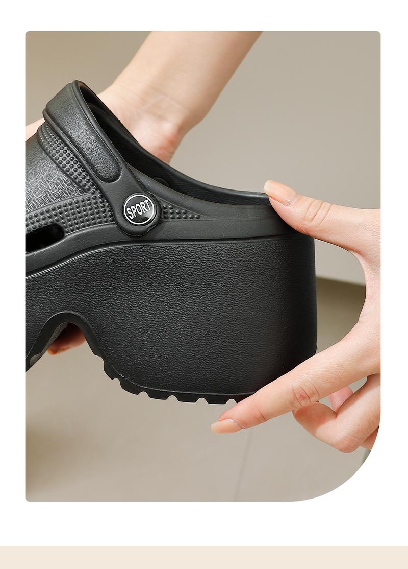 Product Introduction of Thick soled perforated shoes for women wearing slippers, summer home shoes for women, couple EVA slippers, cool slippers for women 6
