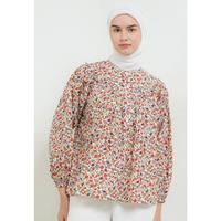 Gambar MFMW Ayyaksa Atasan Blouse Orange Motif Bunga - M dari MFMW Shop Kota Bandung 1 Tokopedia