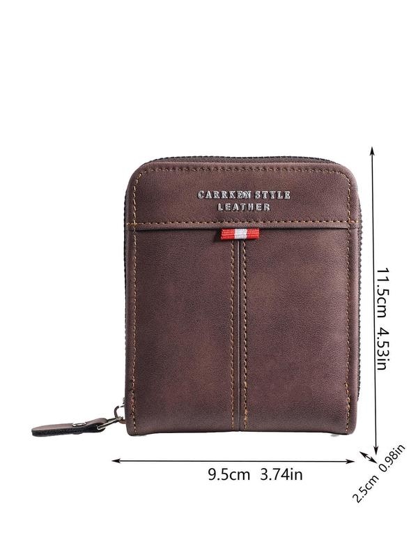 Men's Business Fashion Bifold Wallet with Card Slots,  Simple Style Plain Color Wallet & Card Holder, Casual Trendy Wallet for Work & Daily Use 4
