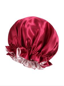 Bonete para dormir de doble capa de color sólido, suave y cómodo para mujer, bonete de satén transpirable para dormir, gorro protector para el cabello