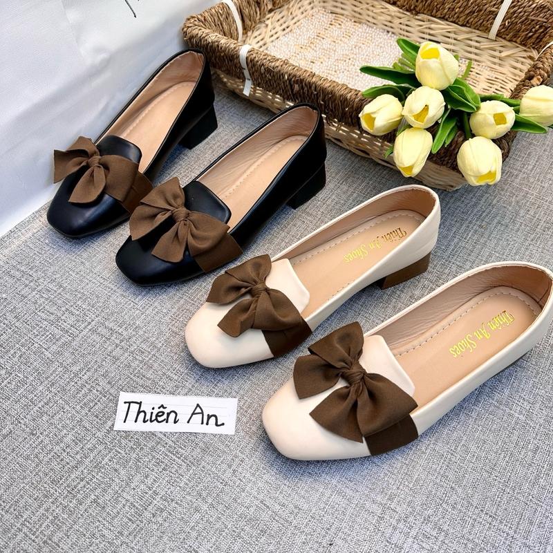 ( Form nhỏ , tăng 1 Size) Giày nữ dáng búp bê DA  gót 4 phân TA13 Shoes Giày Bệt