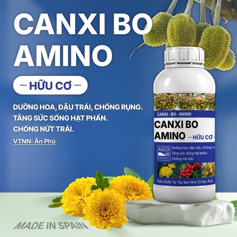 Phân Bón Lá Canxi Bo Amino Hữu Cơ Nhập Khẩu Tây Ban Nha. Giúp Đậu Trái Lớn Trái Chống Nứt Gai Mập Bông Dẻo Cuống. 1 Chai 250ml Pha với 250 Lít Nước.