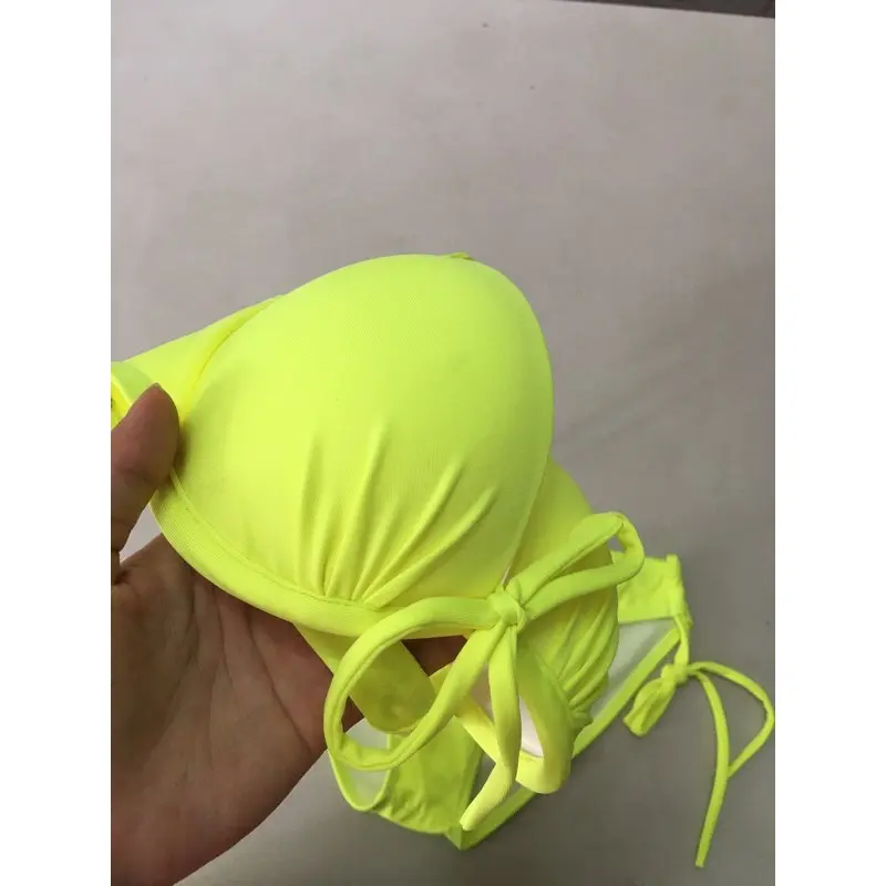 BIKINI 2 mảnh gọng nâng ngực ,quần ship luồn dây tôn dáng Nhung Áo Women Kem 2