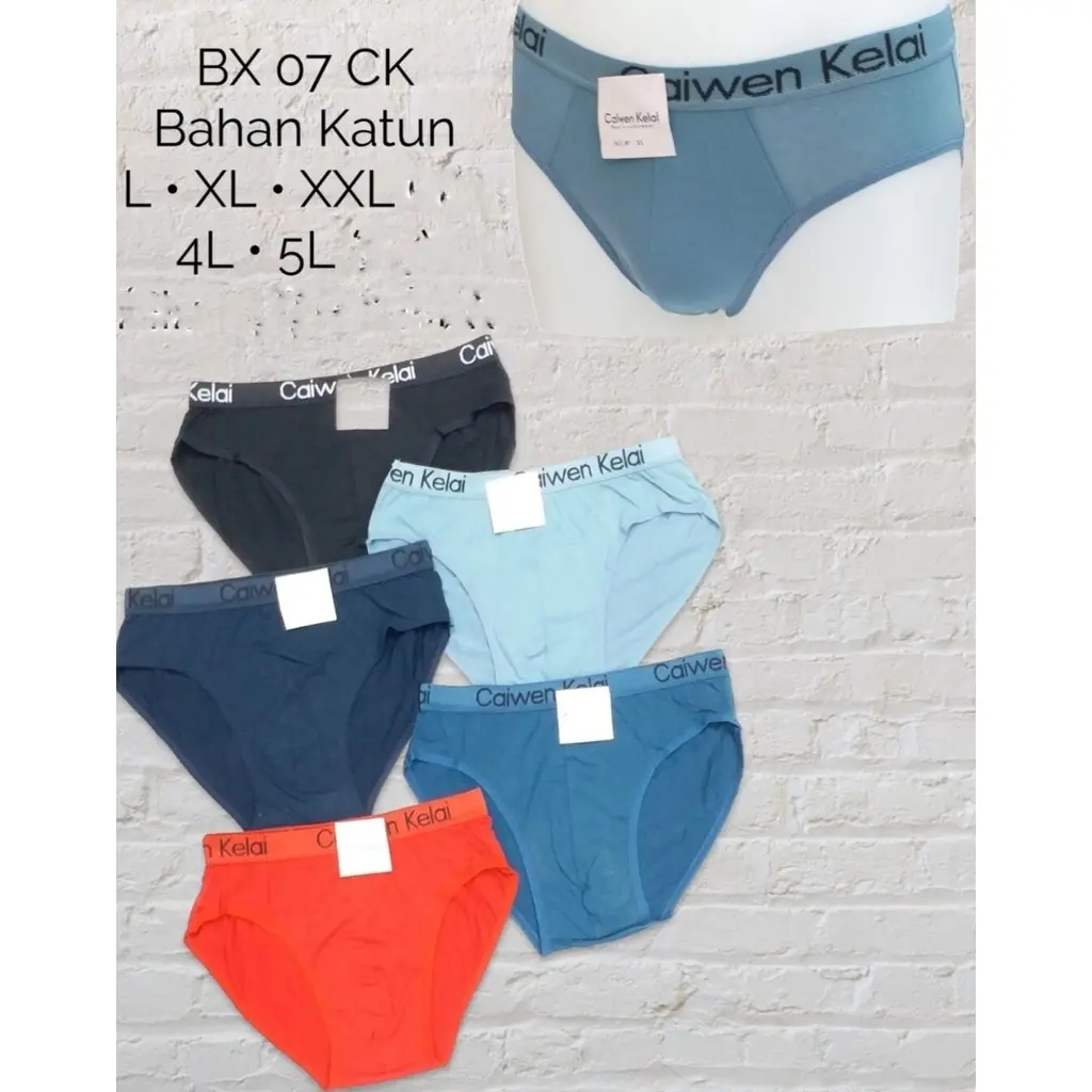 { PROMO MURAH } 6 PCS CD CELANA DALAM PRIA DEWASA BAN KARET BAHAN KATUN MUAT SAMPAI BB 110 KG CAIWEN KELAI PREMIUM UNDIES