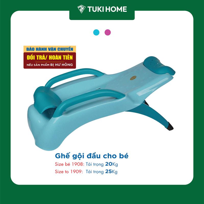 Ghế gội đầu cho bé Việt Nhật, Có phần đỡ gáy bé nằm không bị mỏi cổ