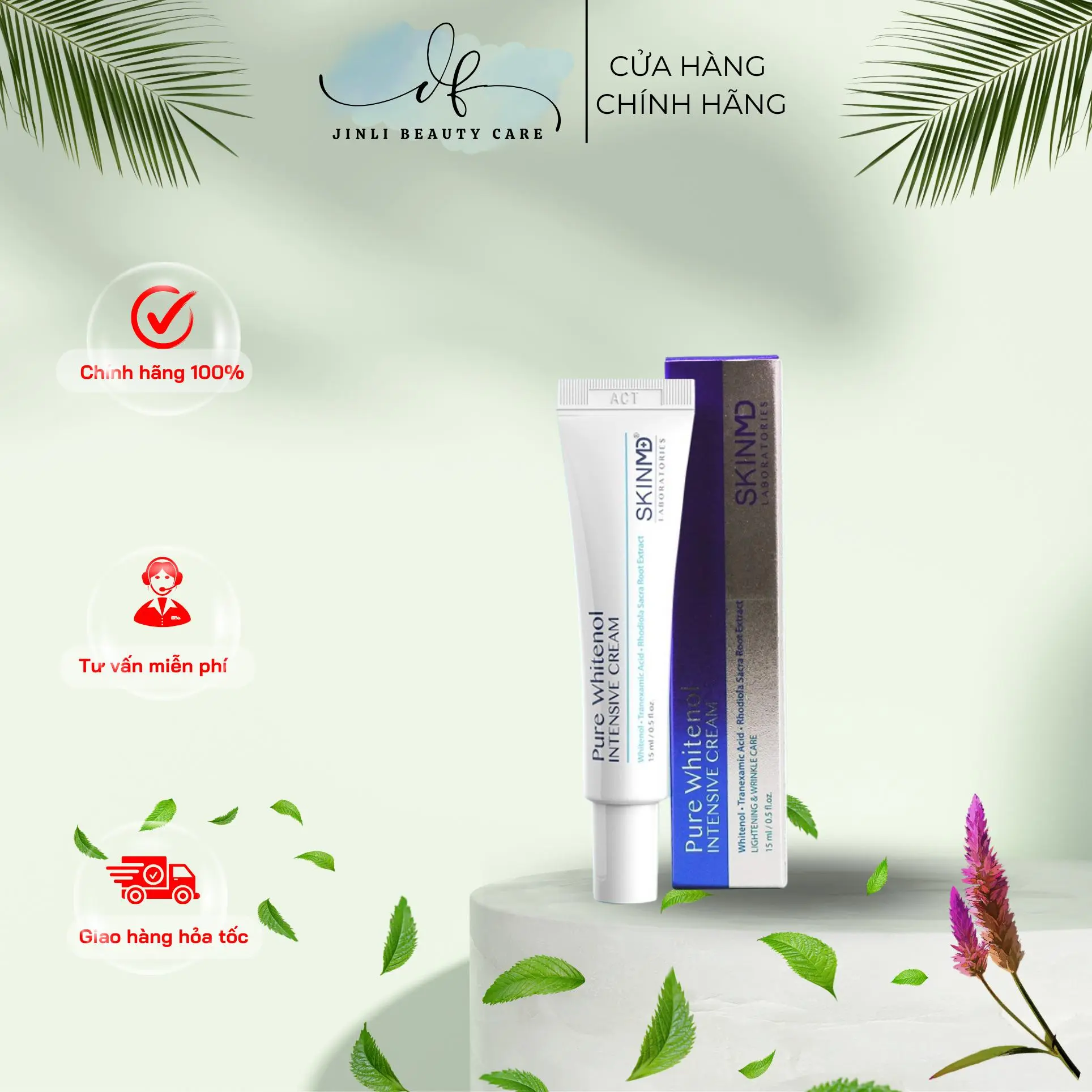 Kem dưỡng SkinMD Pure Whitenol Intensive Cream 15ml - Hàng công ty