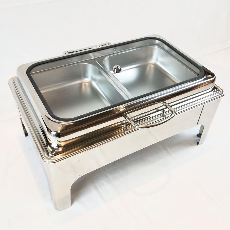 Buffet Stove Maintaining Furnace Electric Heating Flip Buffet Stove Stainless Steel Breakfast Stove Hotel Visual Cover Insulation Plate Pot 4