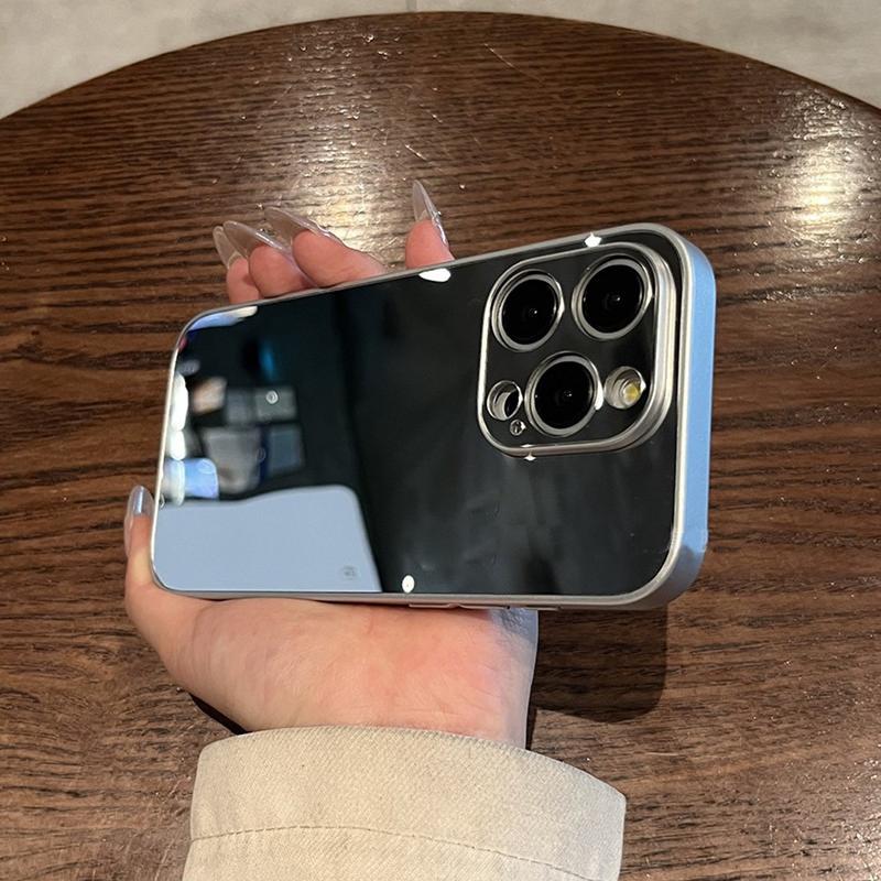 Ốp Lưng Vỏ gương mạ Màu bạc cho iPhone 12promax, vỏ chống sốc cho máy ảnh cứng thời trang, 15, 13, 12, i11, 10x, i15, 11promax, 11 pro max, XS 13promax, 14 Pro