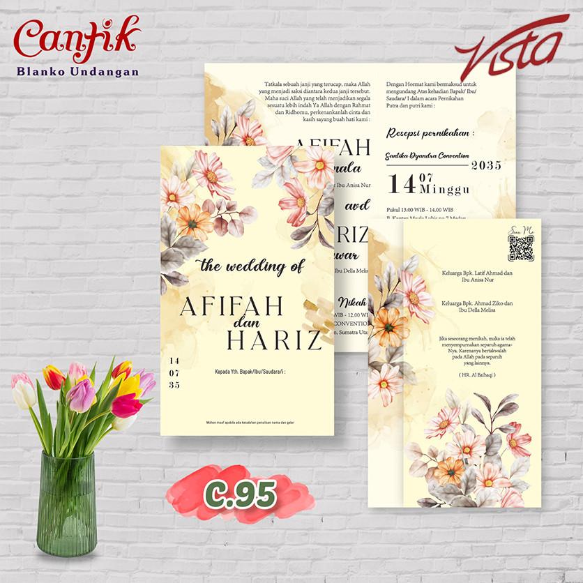 Undangan Pernikahan PROMO Terbatas   CANTIK KODE CANTIK 95 | Elegan Modern Paket Lengkap 100 PCS Gratis Label & Plastik - JanjiKita | Default