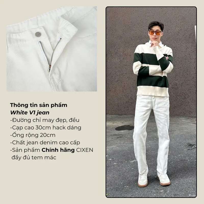 Quần jean nam ống suông CIXEN wash Màu Bụi rêu Cạp cao hack dáng streetwear size S-XXl Chất Liệu Jeans Denim, quần bò suông nam, quần baggy jean che khuyết điểm phù hợp 95% cân mọi loại dáng [QD2] 7