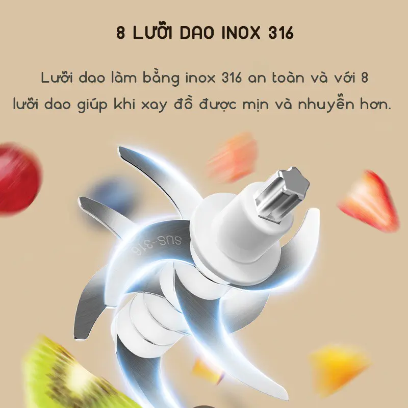 Nhà Én - Máy xay ăn dặm HATTIECS A7, 8 lưỡi dao 5