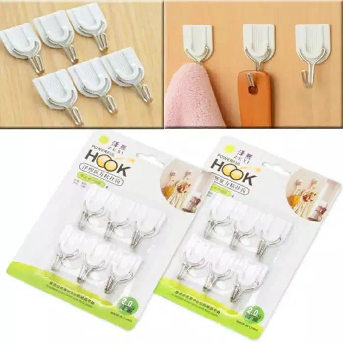 (6pcs) Sticky Hooks Set - Gantungan Hook 3