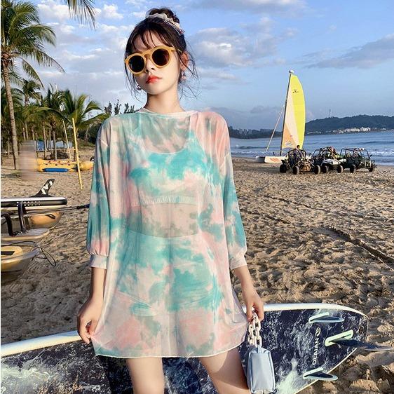 Set 3 chi tiết đồ bơi phối màu loang xinh xắn cho nữ 3