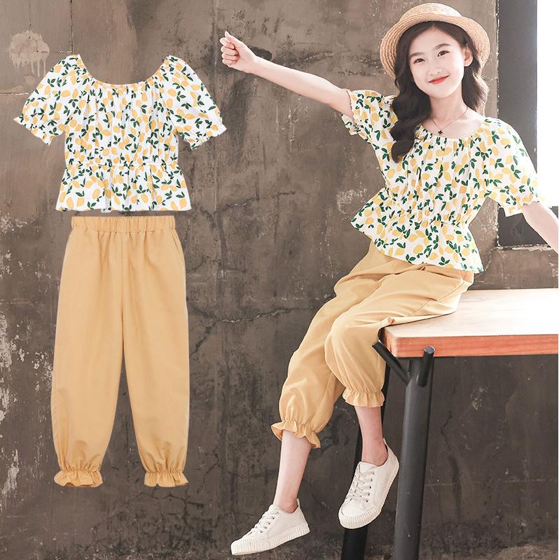 Baju setelan anak perempuan bahan:katun-pakaian anak cewek 2-13th Celana Set Fashion 1