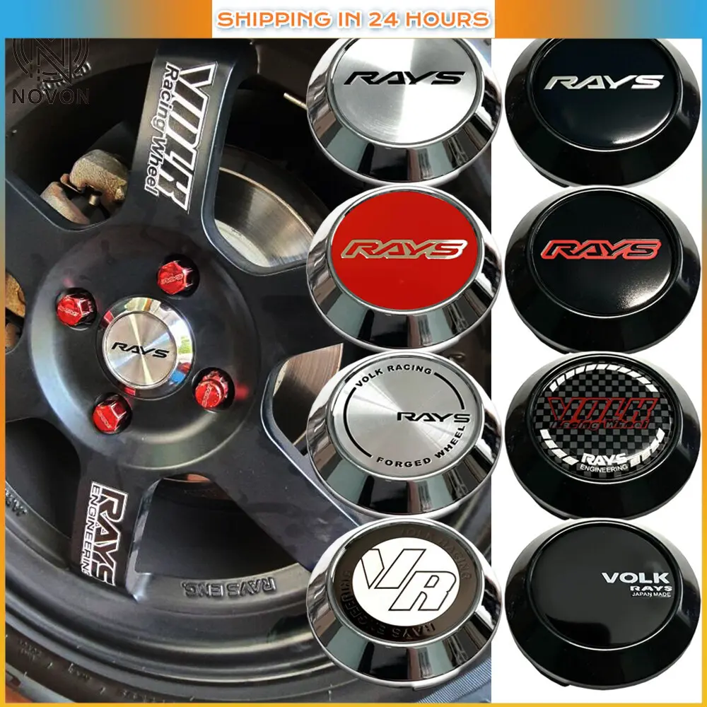 [Fast Deliver] 1set 4pcs 65mm japan volk racing car wheel center caps ...