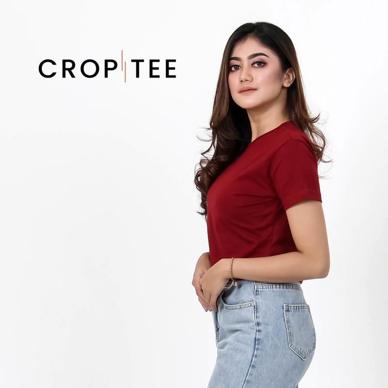 Product Introduction of best seller baju kaos crop wanita terbaru tee Combed Lembut Top Atasan Pendek Polos 12